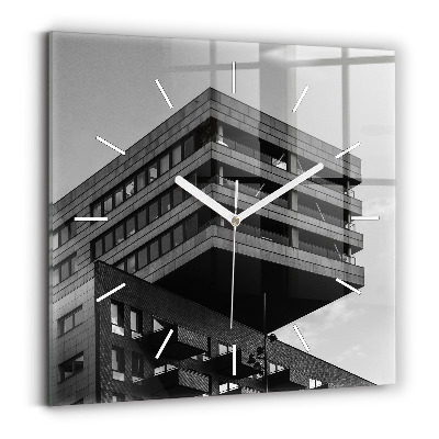 Zegar szklany kwadratowy Architektura w Amsterdamie