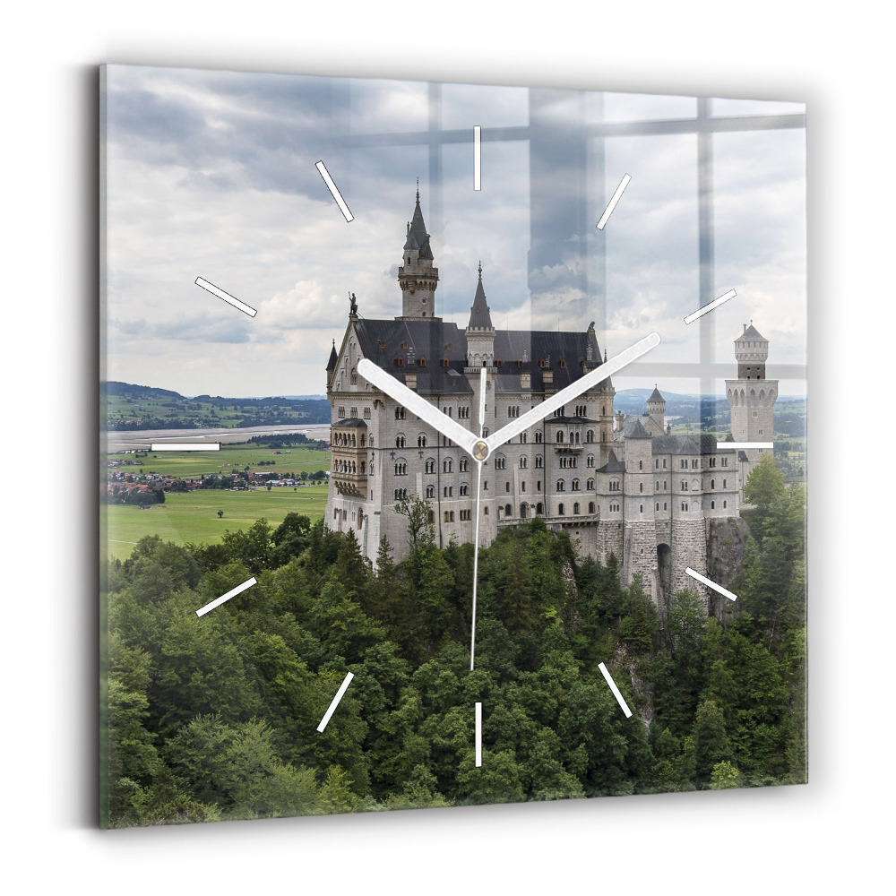 Zegar ścienny kwadratowy Zamek w Neuschwanstein