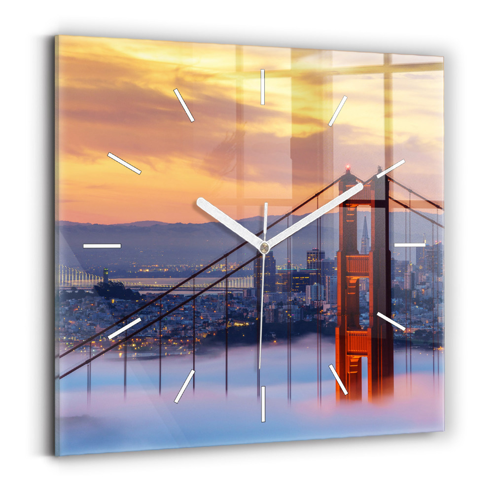 Zegar ścienny kwadratowy Most w San Francisco