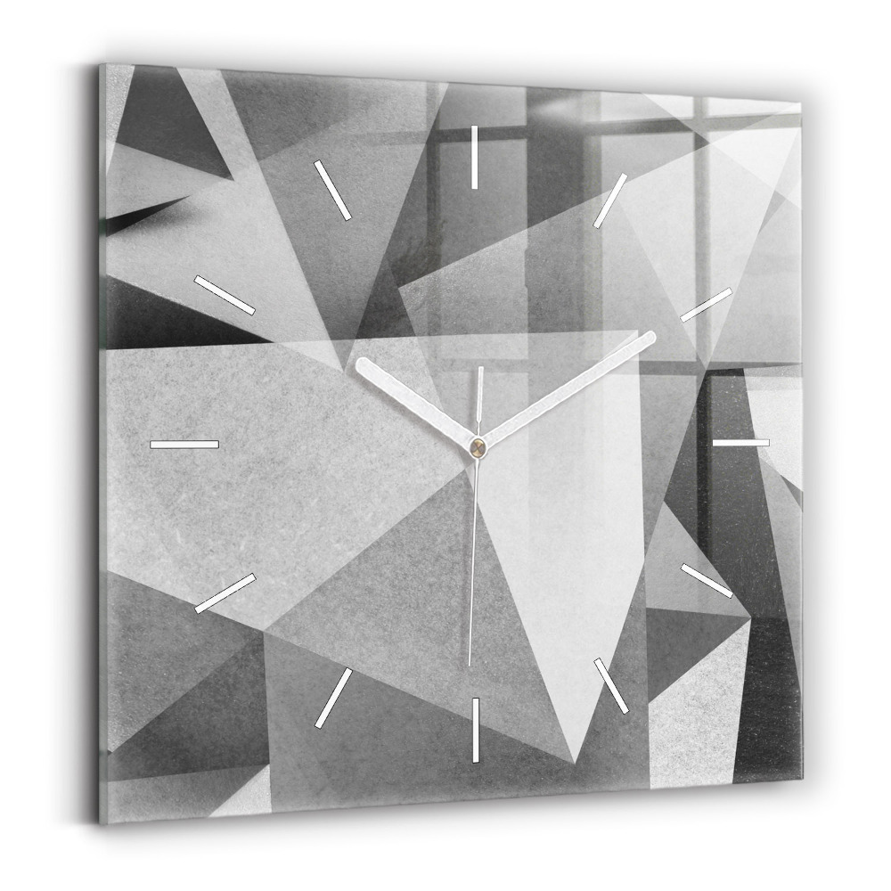 Zegar ścienny kwadratowy Szara Geometryczna Abstrakcja