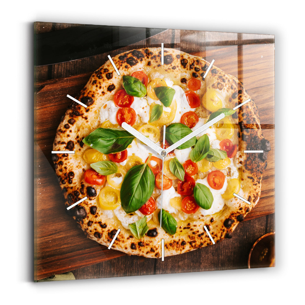 Zegar szklany kwadratowy Włoska pizza