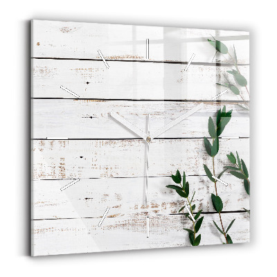 Zegar kwadratowy Drewniane jasne deski