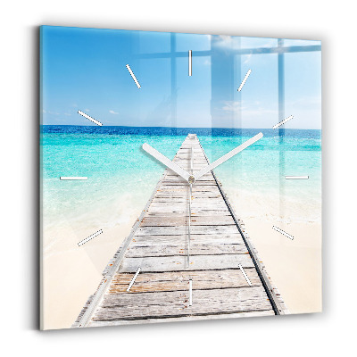 Zegar ścienny kwadratowy Tropikalna wyspa