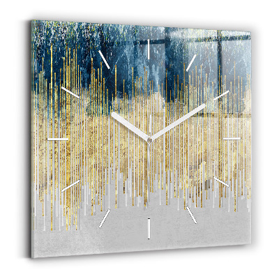 Zegar kwadratowy Dekoracyjny wzór i złoto