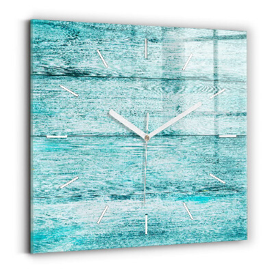 Zegar kwadratowy Niebieskie stare drewno
