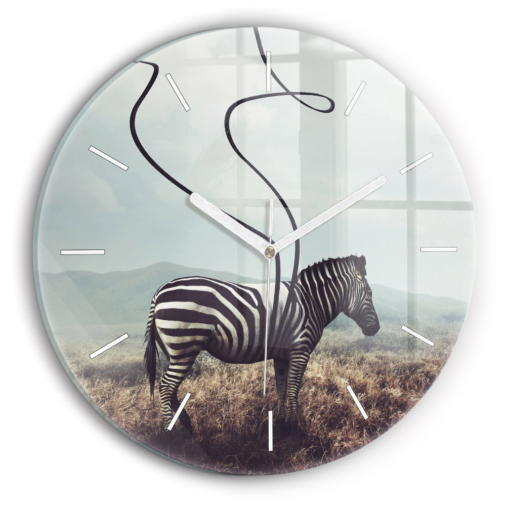 Zegar okrągły Zebra – Abstrakcja
