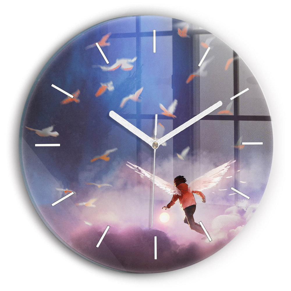 Zegar ścienny Chłopiec ze skrzydłami