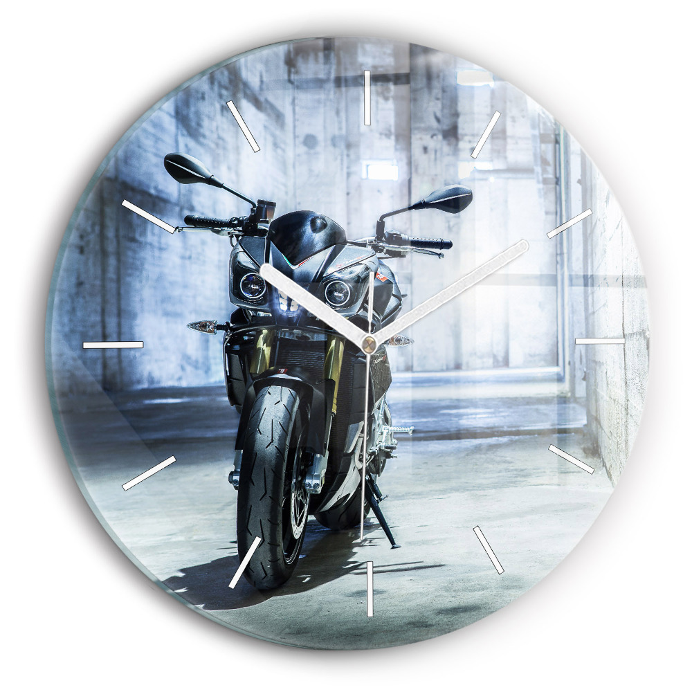 Zegar okrągły Motocykl w alejce