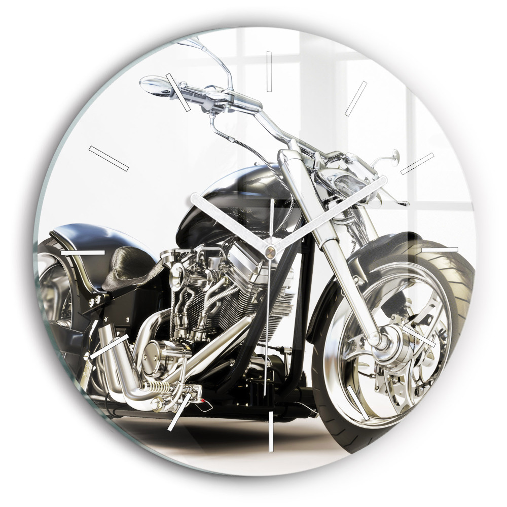 Zegar okrągły Czarny motocykl