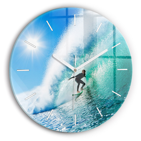 Zegar okrągły Surfing na Hawajach