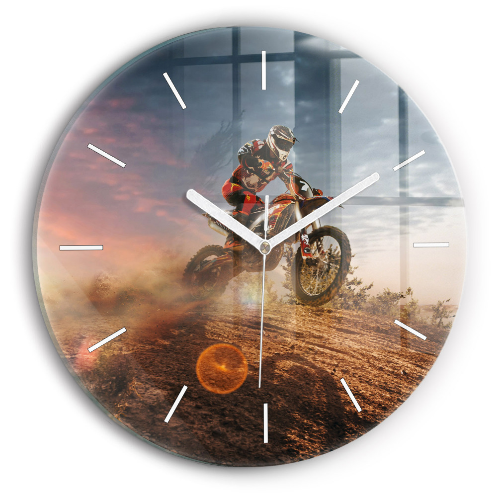 Zegar z nadrukiem Mężczyzna na motocyklu