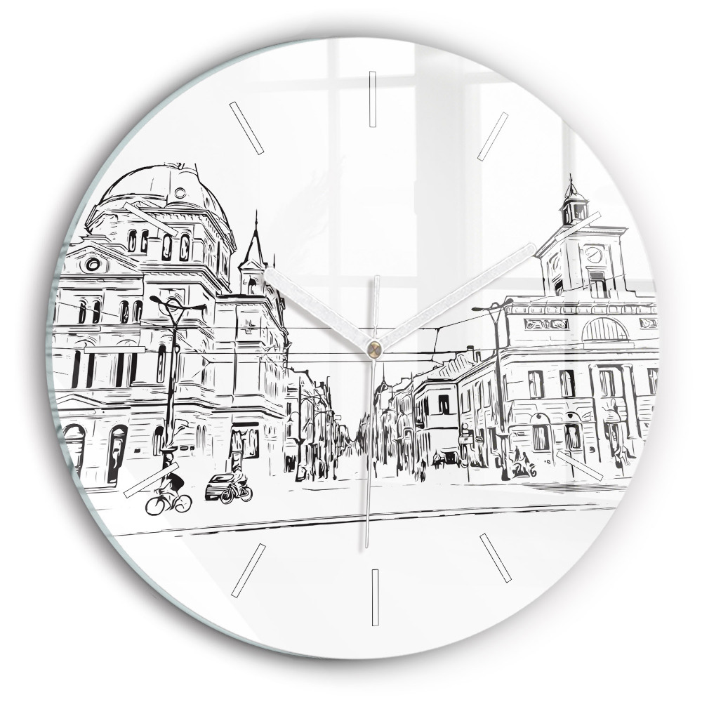 Dekoracyjny zegar ścienny Ilustracja miasta Poznań