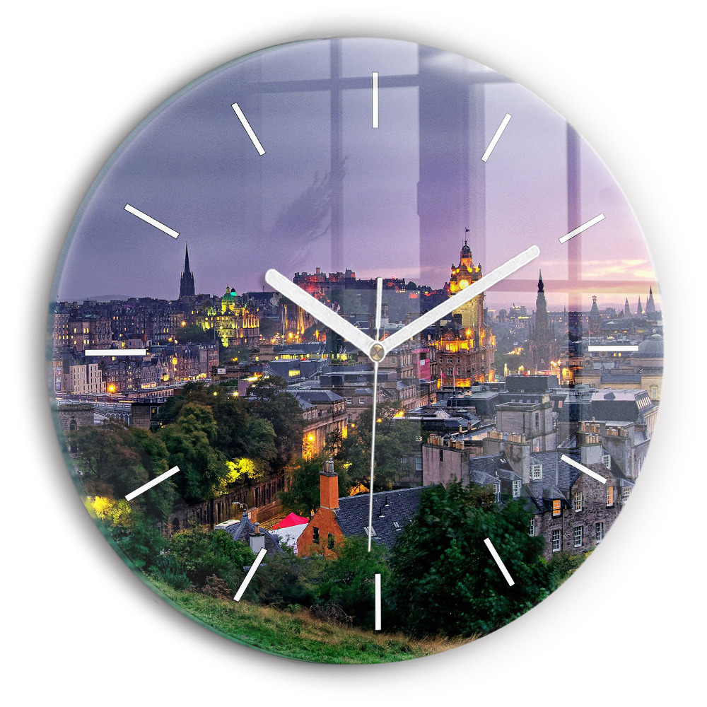 Zegar z nadrukiem Edynburg z Calton Hill