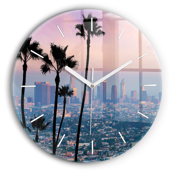 Zegar okrągły Zachód słońca Los Angeles