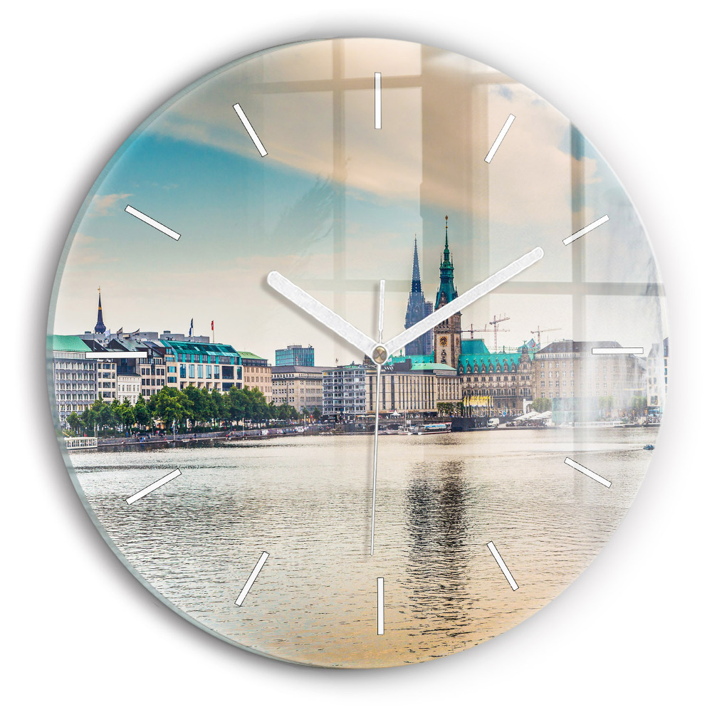 Zegar okrągły Binnenalster w Hamburgu