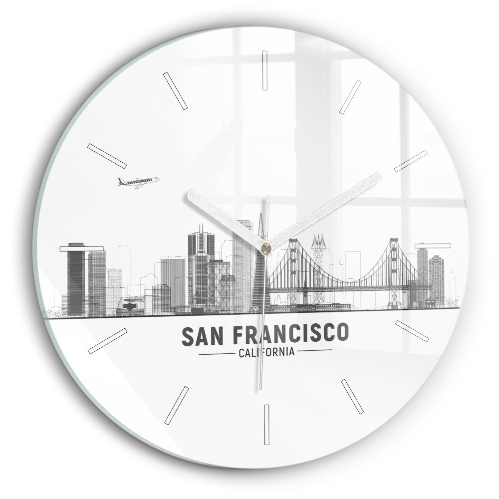 Zegar okrągły Panorama San Francisco