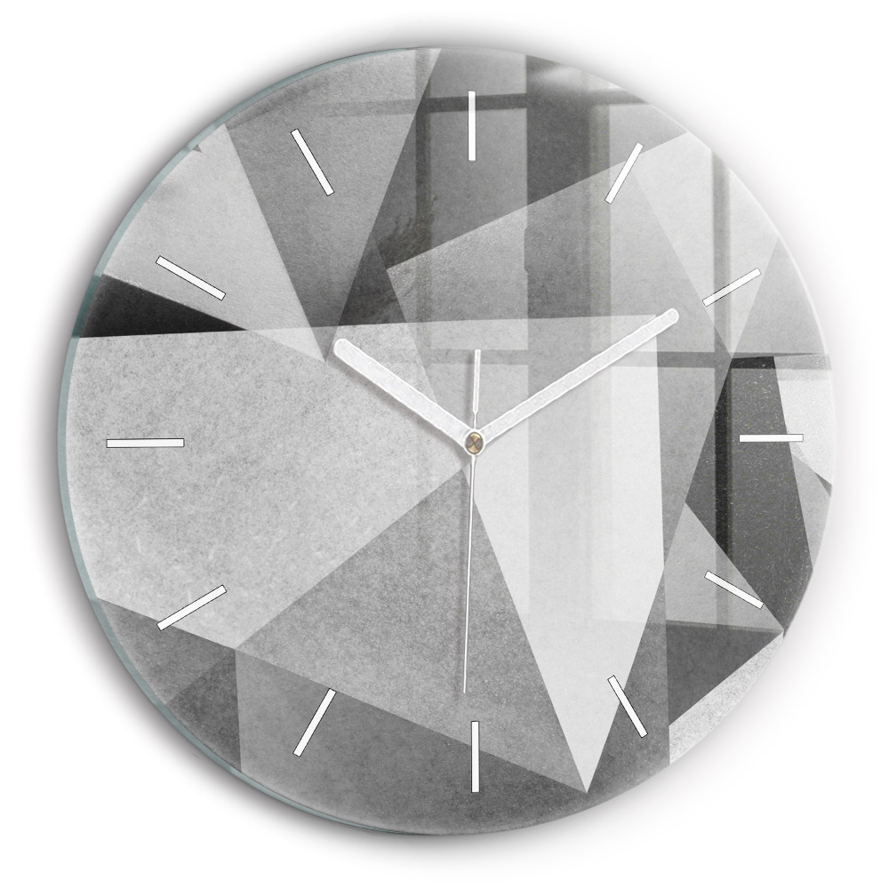 Zegar okrągły Szara Geometryczna Abstrakcja