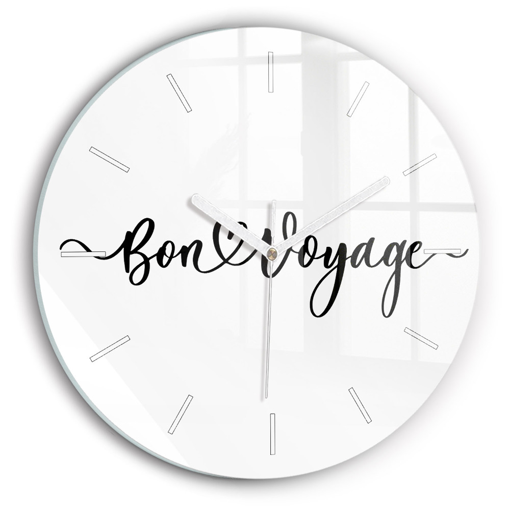 Dekoracyjny zegar ścienny Napis Bon voyage