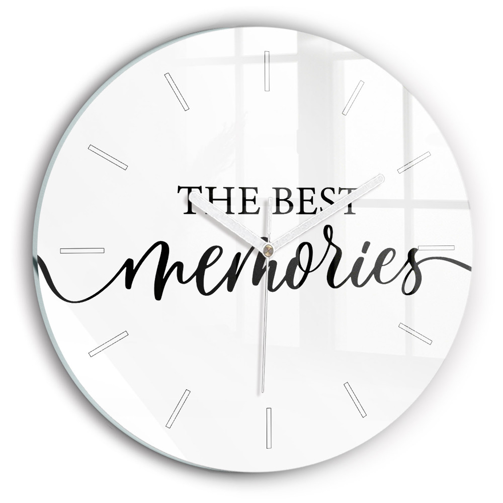 Dekoracyjny zegar ścienny Napis Memories