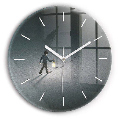 Dekoracyjny zegar ścienny Wędrowiec w ciemności