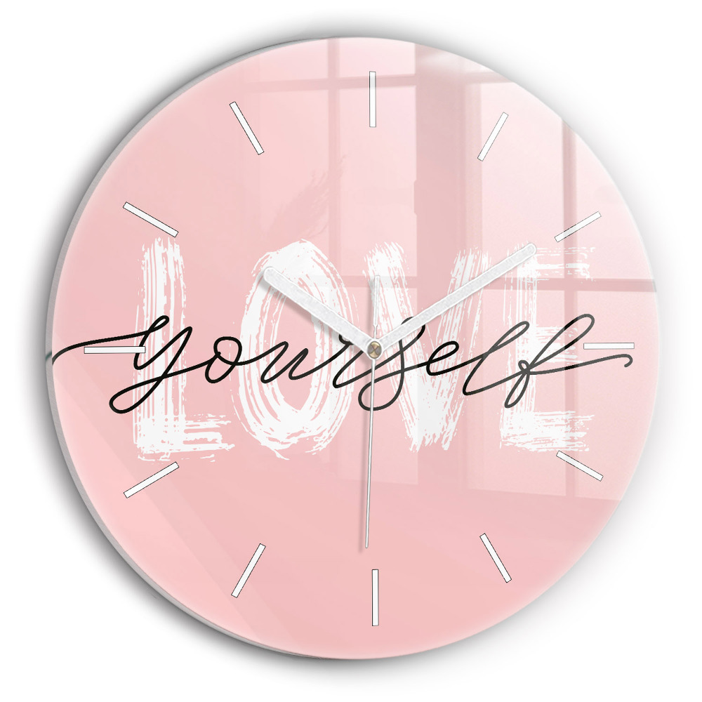 Zegar ścienny Napis Love yourself