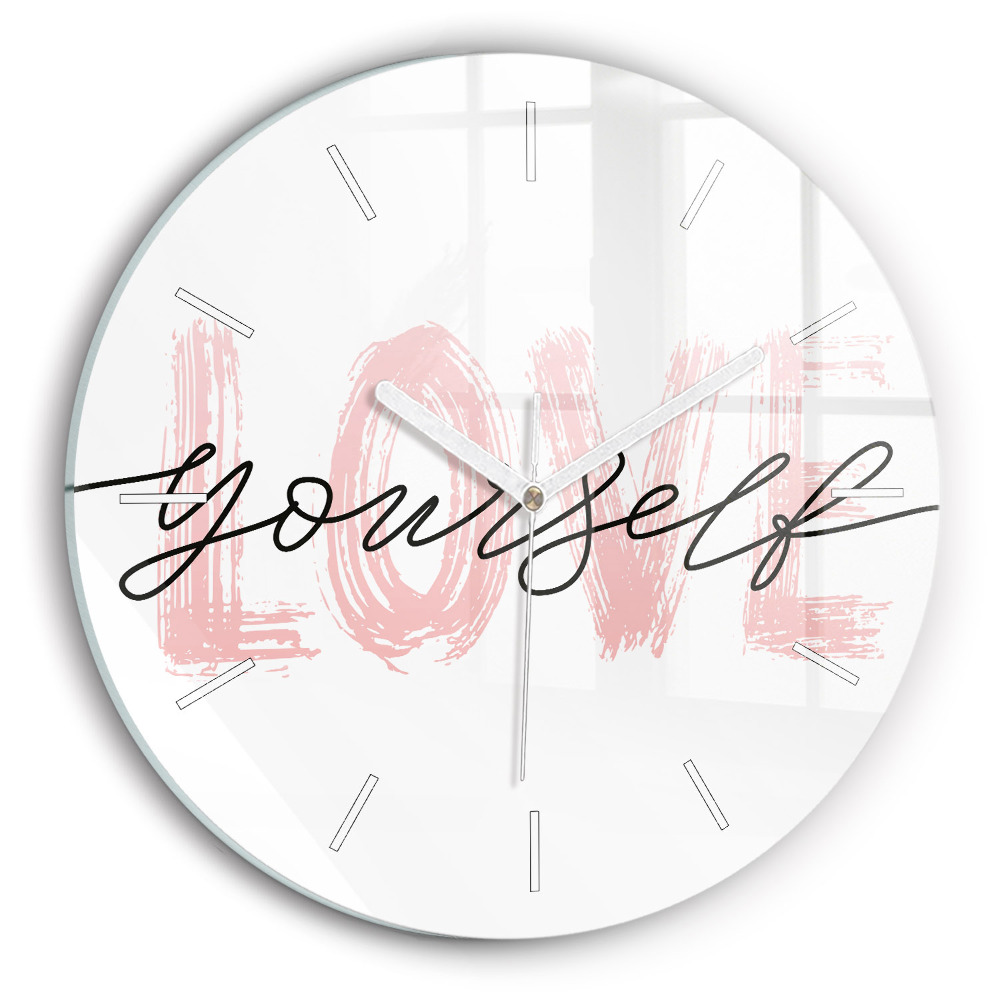 Zegar ścienny Napis Love yourself