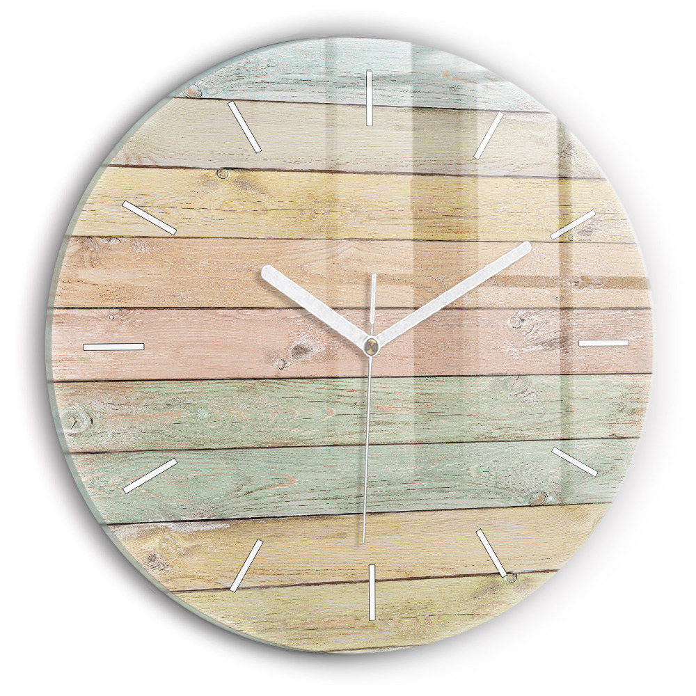 Zegar okrągły Kolorowe deski