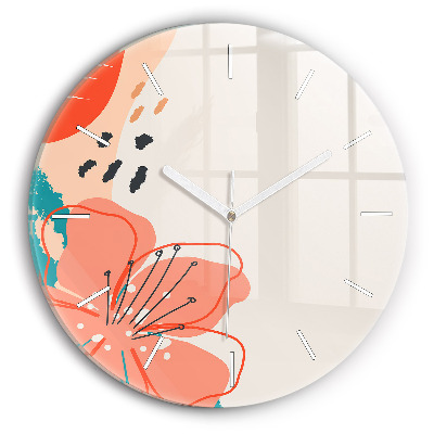 Dekoracyjny zegar ścienny Hawajskie rośliny