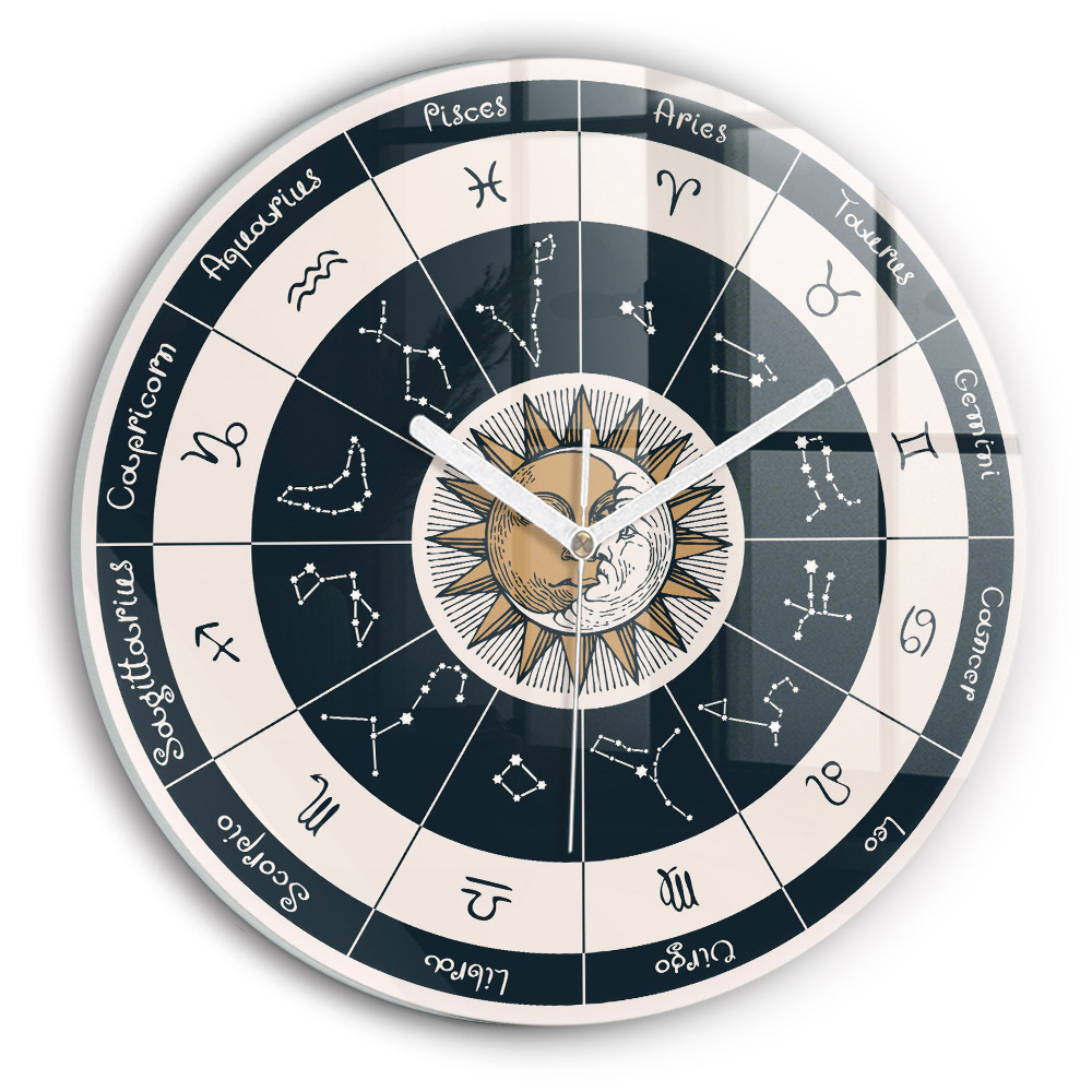 Zegar szklany fi30 Konstelacje zodiaku